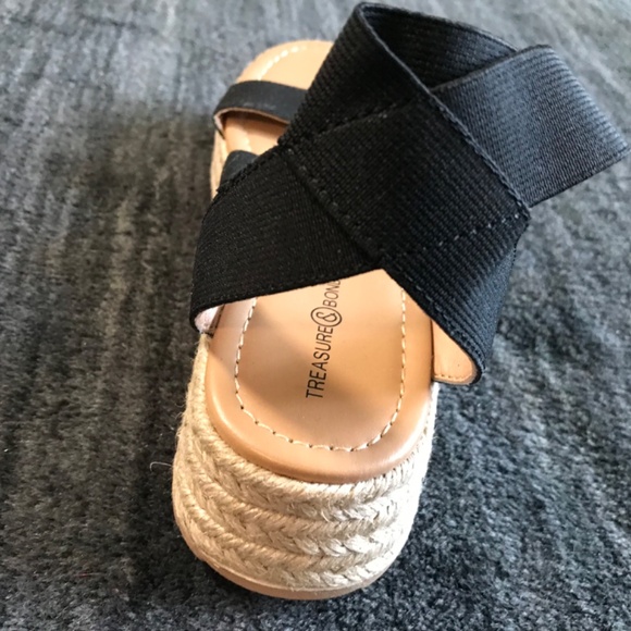 Nordstrom Black Espadrille Platform Sandals - Size 3M - Picture 3 of 8